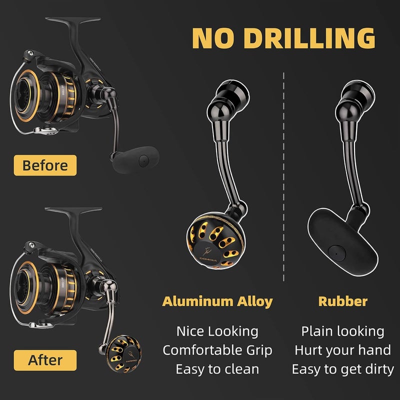 GOMEXUS Power Handle for Daiwa BG 1500-8000(Choose Option for Different Size) 【Notice】 Please do not Adapt to Other reels to Avoid Damage to The Reel, and Pay Attention to The Size of The Handle - Image 4